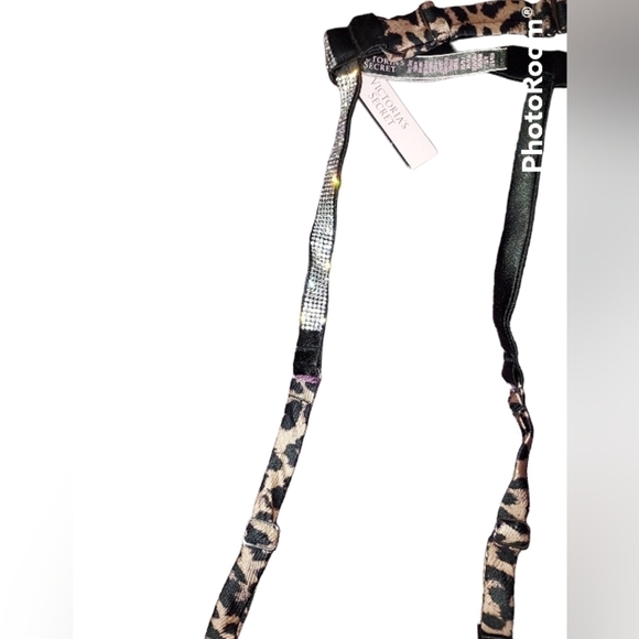 Victoria secret Shiny Garter belt new leopard garters M/L - Picture 4 of 15